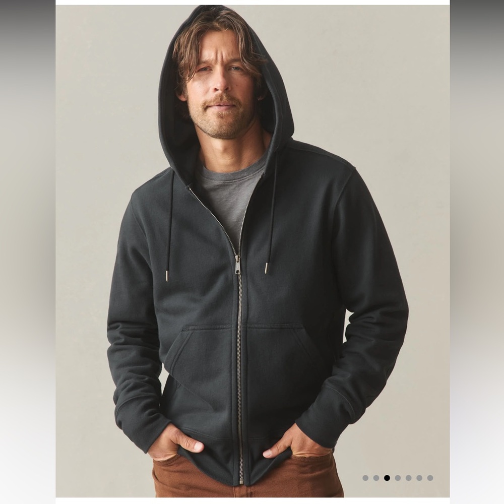 American Giant Men's Dark Gray Classic Full Zip-Up Hoodie